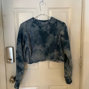 Cropped marble/ tye dye sweatshirt